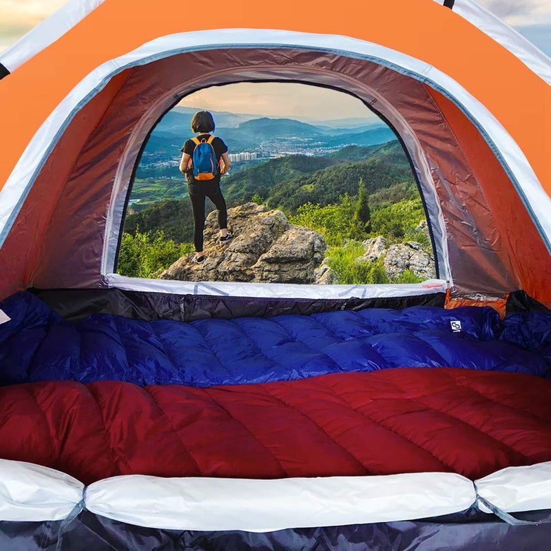 Ubon 3 Person Easy Assembly Instant Tent Sturdy Pop Up Tent Kids Outdoor Activities - Orange - Image 3